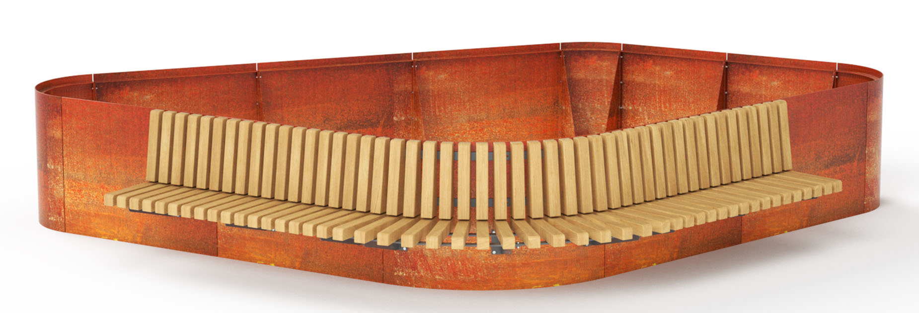 CUBIT Edge Planter Seating in steel Factory Furniture
