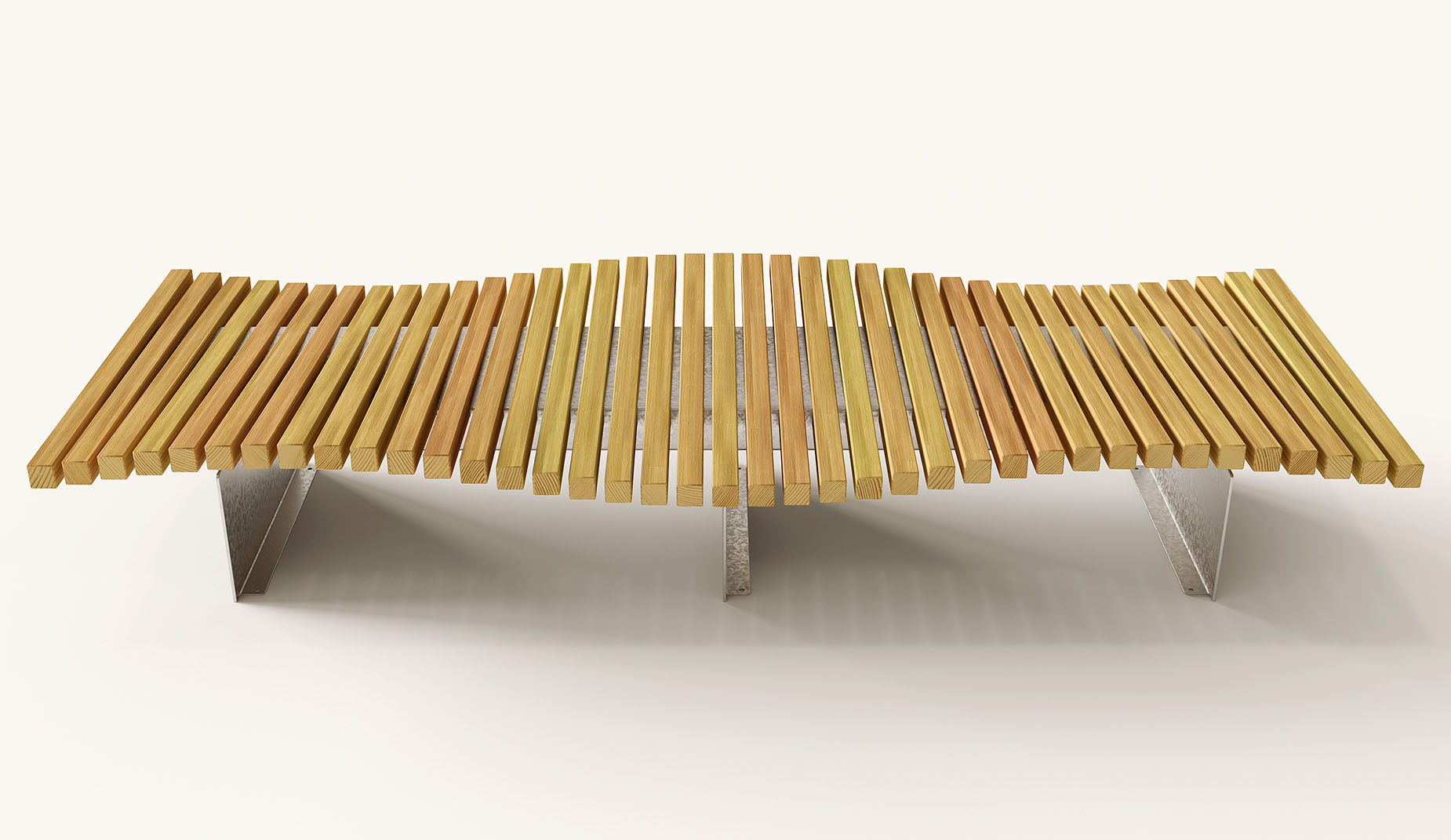 Ribbon Twist bench in hardwood Factory Furniture