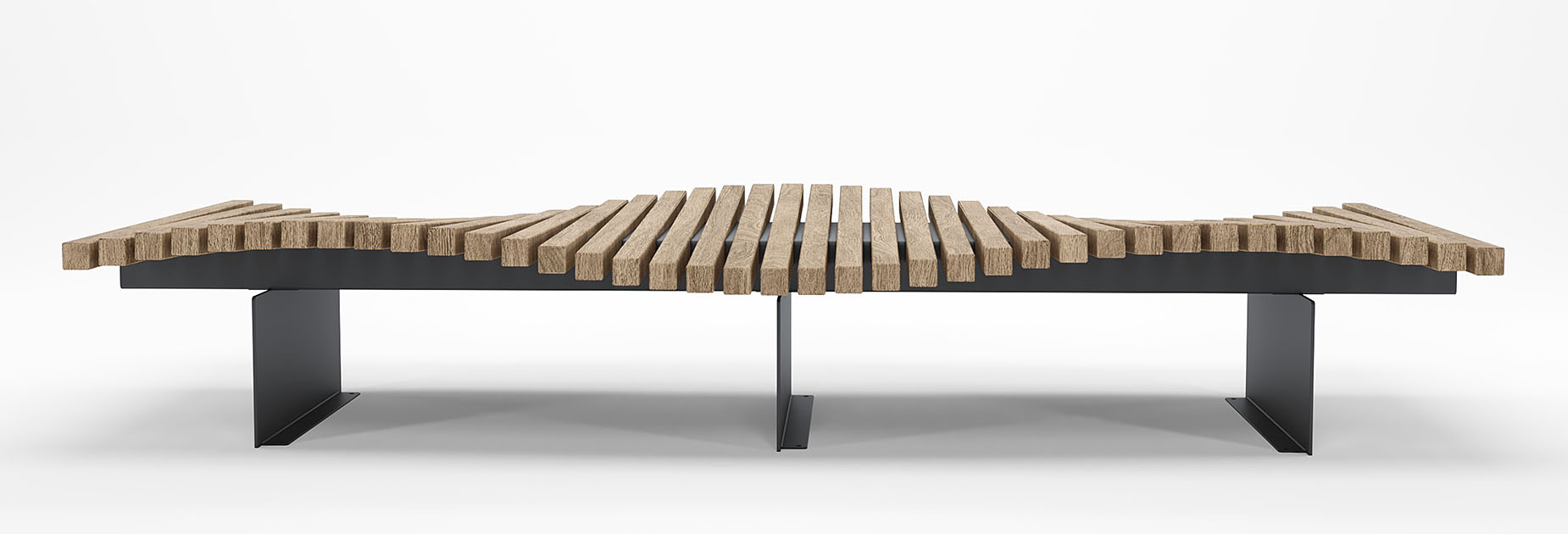 Ribbon Twist Bench in hardwood Factory Furniture