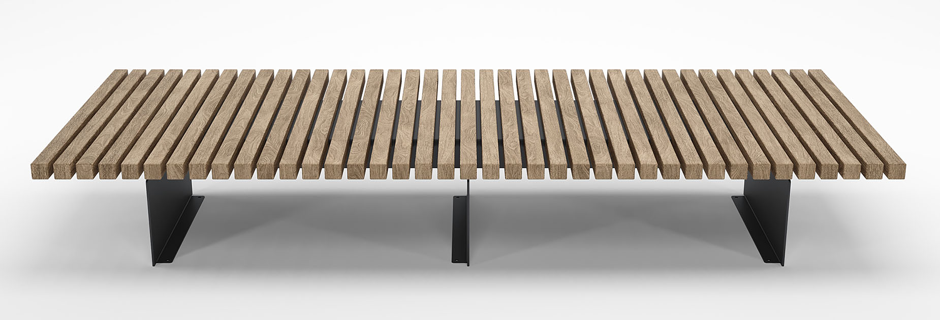 Ribbon Flat Bench  in hardwood Factory Furniture