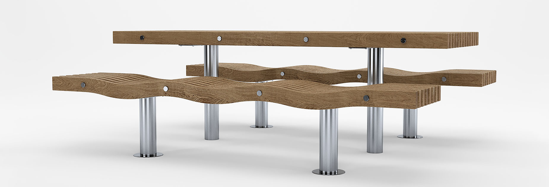 SERPENTINE Table in hardwood Factory Furniture