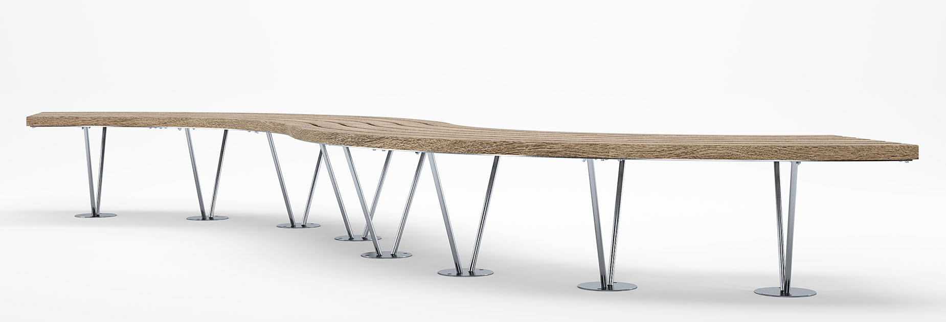 SINU Bench in hardwood Factory Furniture