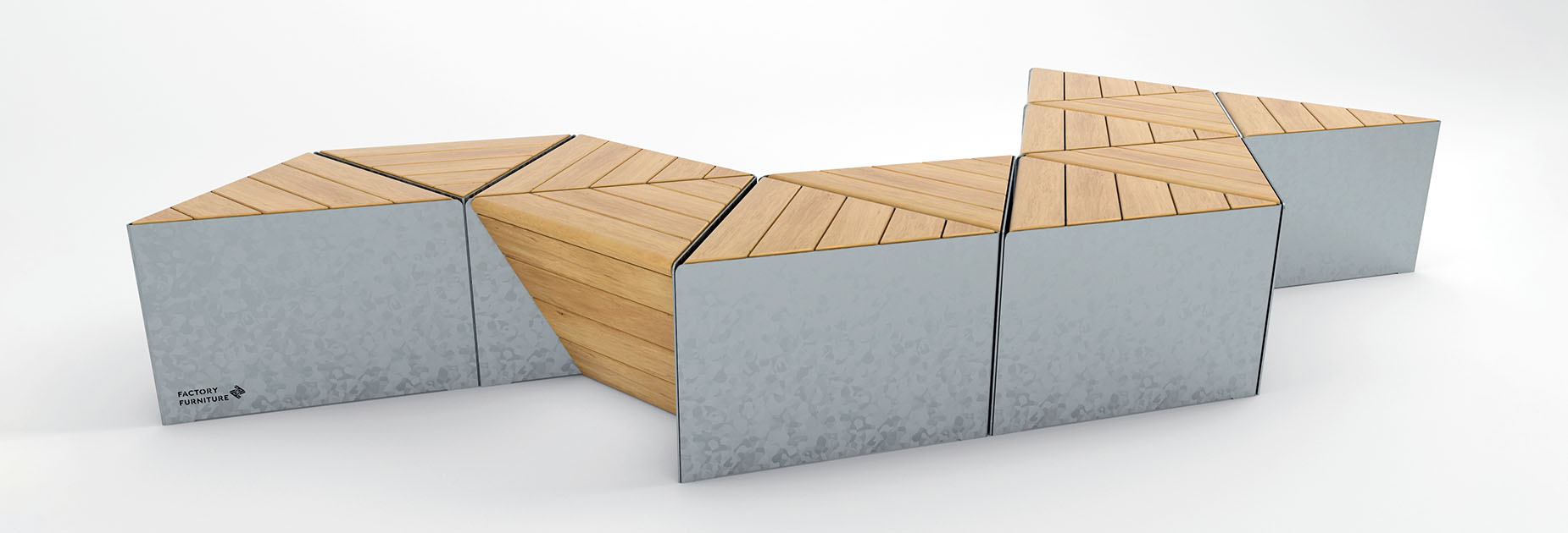 Sonobe Bench in hardwood Factory Furniture
