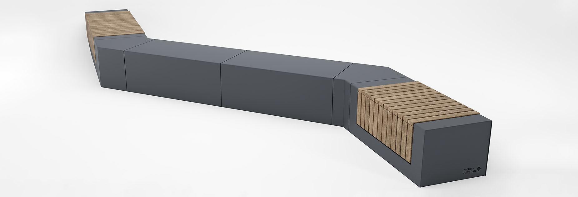 RAKT Bench in steel Factory Furniture