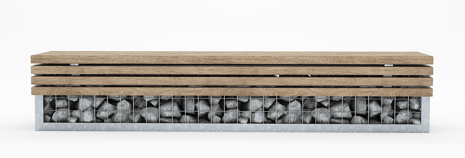 TORD Gabion Bench in hardwood Factory Furniture