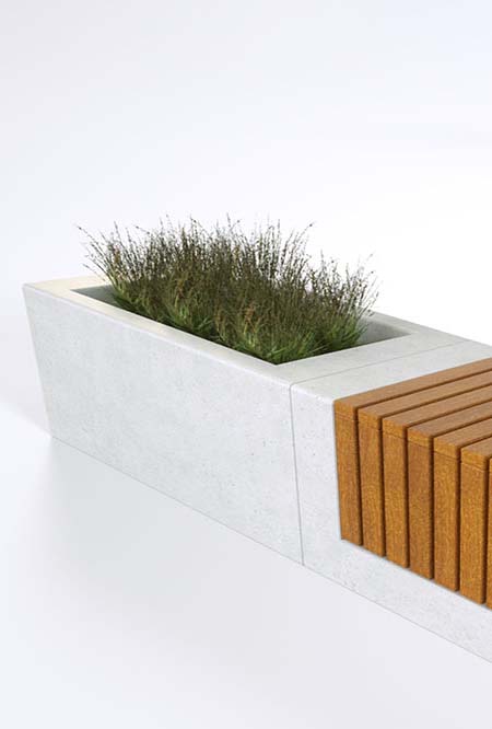 Rakt planter in concrete Factory Furniture