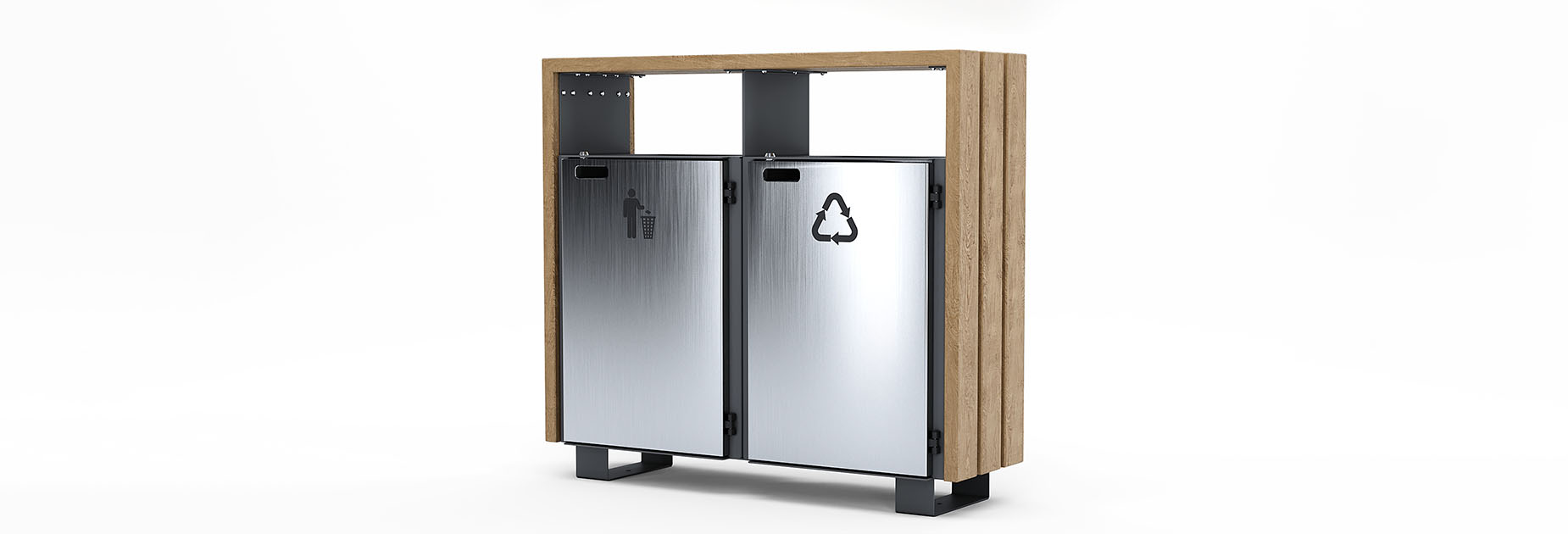 BLOC Double Bin in hardwood Factory Furniture